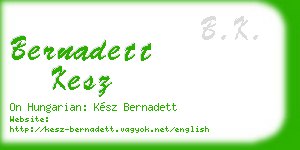 bernadett kesz business card